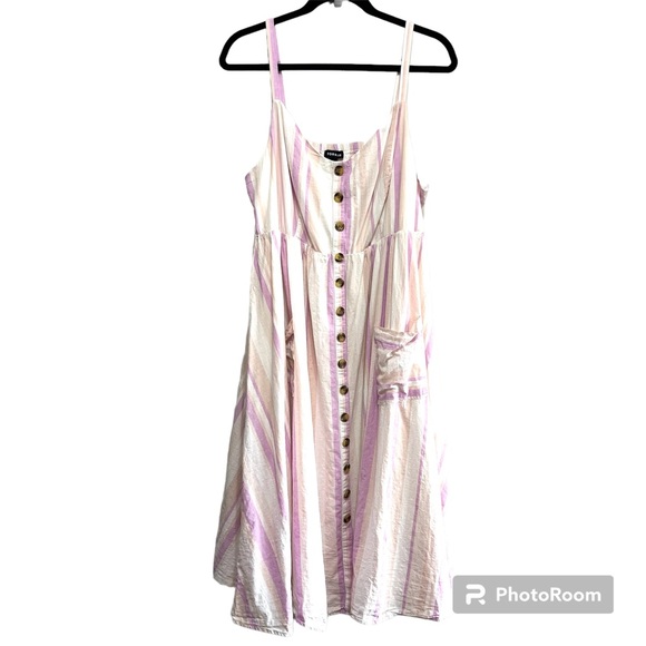 LIKE NEW! Torrid Midi Linen Button-Front Dress Size 2X - Picture 5 of 9